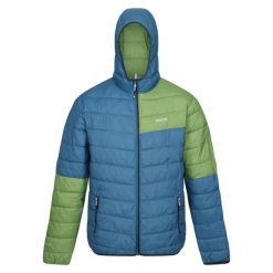 Kurtka Ocieplana Męska Blok Kolorystyczny Hillpack II. Niebieskie kurtki męskie Regatta, l, bez wzorów, z puchu, sportowe, bez kaptura. Za 115.99 zł.