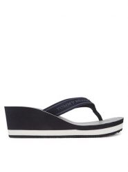 Tommy Hilfiger Japonki Th Stripes Wedge Beach Sandal FW0FW08521 Niebieski. Niebieskie klapki damskie Tommy Hilfiger, bez wzorów, z materiału, bez obcasa. Za 159.99 zł.