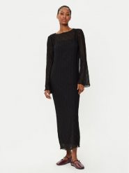 Gina Tricot Sukienka codzienna 24475 Czarny Loose Fit. Czarne sukienki damskie Gina Tricot, na co dzień, l, bez wzorów, z syntetyku, bez kołnierzyka, bez ramiączek, proste. Za 159.99 zł.