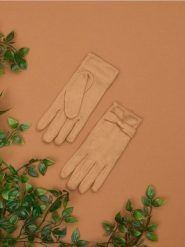 Rękawiczki - beżowy. Brązowe rękawiczki damskie Sinsay, bez wzorów. Za 15.99 zł.