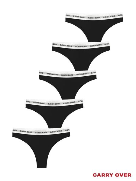 Bjorn_borg LOGO THONG 5p stringi MULTIPACK 1. Stringi damskie Björn Borg, s, bez wzorów. Za 312.50 zł.