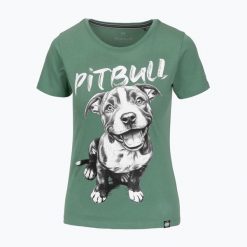 Koszulka damska Pitbull Puppy 2. Zielone bluzki sportowe damskie PITBULL, s, bez wzorów, bez ramiączek. Za 64.99 zł.