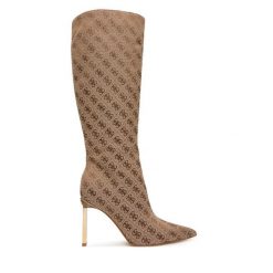 Kozaki Guess. Brązowe kozaki damskie Guess, bez obcasa, na szpilce. Za 824.99 zł.