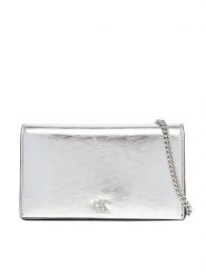Calvin Klein Torebka Ck Metallic Wallet On Chain LV04F3320G Srebrny. Szare torebki klasyczne damskie CALVIN KLEIN, bez wzorów, ze skóry, wizytowe, bez kołnierzyka, bez ramiączek. Za 409.99 zł.