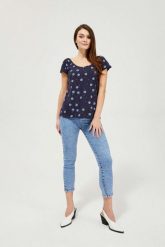 Jeansy skinny 7/8. Niebieskie jeansy damskie MOODO. W wyprzedaży za 25.99 zł.