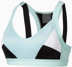 Damski biustonosz sportowy Puma Density Bra H Mint Blue. Białe biustonosze sportowe damskie Puma, bez wzorów, z elastanu. Za 139.99 zł.