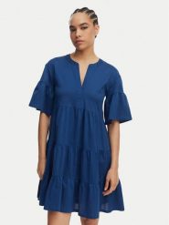 Weekend Max Mara Sukienka codzienna Saggina 2615621042 Niebieski Regular Fit. Niebieskie sukienki damskie Weekend Max Mara, na co dzień, na lato, m, bez wzorów, z bawełny, bez kołnierzyka, bez ramiączek, proste. Za 889.99 zł.