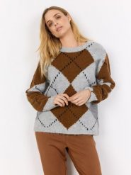 Soyaconcept® sweter z dzianiny z zawartością wełny - SC-Acacie 1 Kobiety szary|brązowy|czarny, M. Brązowe swetry klasyczne damskie m, z dzianiny, bez kołnierzyka. Za 229.95 zł.