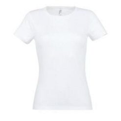 Koszulka damska Sol's Miss. Białe t-shirty damskie SOL'S, s, bez wzorów, bez kołnierzyka. W wyprzedaży za 22.50 zł.