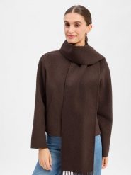 Comma sweter wełniany Kobiety brązowy, XS. Brązowe swetry klasyczne damskie Comma, xs, z wełny, bez kołnierzyka. Za 799.95 zł.