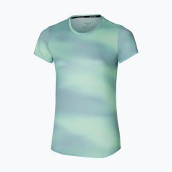 Koszulka do biegania damska Mizuno Core Graphic Tee. Niebieskie topy sportowe damskie Mizuno, l, bez wzorów, z materiału, bez ramiączek. Za 109.99 zł.