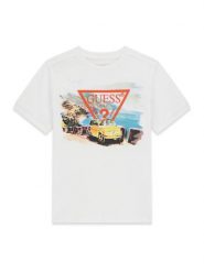 Guess T-Shirt L6GI08 K8HM4 Biały Regular Fit. Białe t-shirty chłopięce Guess, z aplikacjami, z bawełny, bez ramiączek. Za 119.99 zł.