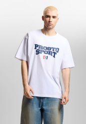 Koszulka sportowa męska Prosto Sport z krótkim rękawem. Białe t-shirty sportowe męskie Prosto., m, z bawełny, bez ramiączek. Za 124.99 zł.