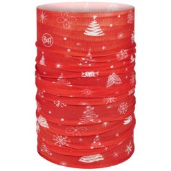Komin na szyję dla dorosłych Original EcoStretch Holiday Scarf 1347698171000. Czerwone szaliki i kominy damskie Buff, bez wzorów, z elastanu. Za 72.99 zł.
