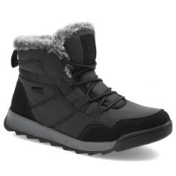Śniegowce damskie Cross Jeans, z ekoskóry i materiału ocieplane miękkim futerkiem sznurowane i osadzone na antypoślizgowej podeszwie, czarne, KK2R401. Czarne śniegowce damskie Cross Jeans, z futra. Za 199.00 zł.