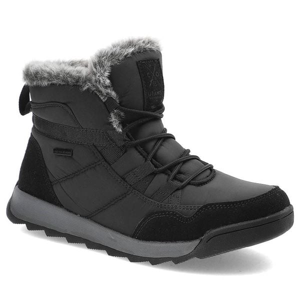 Śniegowce damskie Cross Jeans, z ekoskóry i materiału ocieplane miękkim futerkiem sznurowane i osadzone na antypoślizgowej podeszwie, czarne, KK2R401. Czarne śniegowce damskie Cross Jeans, z futra. Za 199.00 zł.