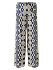 Miss Lagotte Spodnie w kolorze granatowo-kremowym rozmiar: 42. Brązowe spodnie materiałowe damskie Miss Lagotte, bez wzorów, z materiału, z podwyższonym stanem. Za 126.99 zł.