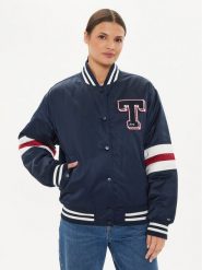 Tommy Jeans Kurtka bomber Letterman DW0DW18306 Granatowy Relaxed Fit. Niebieskie kurtki damskie Tommy Jeans, m, bez wzorów, z jeansu, bez kaptura. Za 659.99 zł.