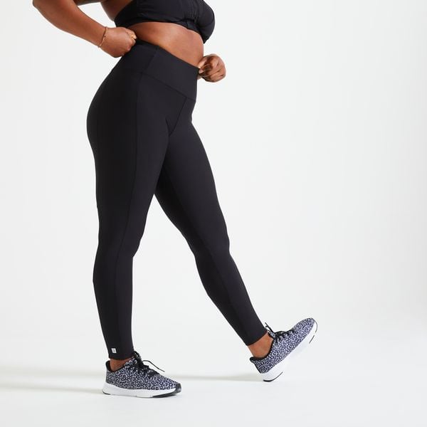 Legginsy fitness damskie Domyos. Czarne legginsy damskie DOMYOS, l, bez wzorów, z elastanu. Za 79.99 zł.