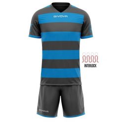 Givova Rugby zestaw t-shirt i spodenki, 100% poliester, niebieski. Niebieskie spodenki sportowe damskie Givova, s, z dzianiny, na fitness i siłownię. Za 107.91 zł.