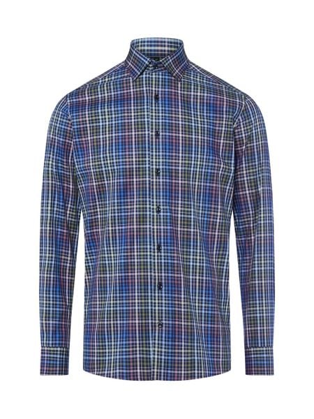 Finshley & Harding koszula biznesowa Mężczyźni Modern Fit Bawełna niebieski|zielony, 41. Niebieskie koszule męskie Finshley & Harding, m, bez wzorów, z bawełny, bez kołnierzyka, bez ramiączek. Za 159.95 zł.