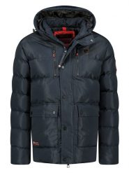 Geographical Norway Kurtka zimowa "Bario" w kolorze granatowym rozmiar: L. Niebieskie kurtki męskie Geographical Norway, na zimę, l, bez wzorów, bez kaptura. Za 365.48 zł.