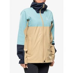 Kurtka przeciwdeszczowa damska Haglofs Finch Proof Jacket. Brązowe kurtki damskie Haglöfs, bez kaptura. Za 676.99 zł.