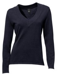 Heine Sweter w kolorze granatowym rozmiar: 44. Niebieskie swetry klasyczne damskie Heine, z bawełny, bez kołnierzyka. Za 85.95 zł.