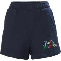Damskie szorty dresowe Helly Hansen Core. Niebieskie szorty damskie Helly Hansen, bez wzorów, z dresówki. W wyprzedaży za 113.50 zł.
