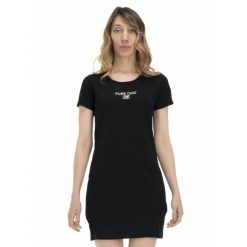 Damski T-shirt maxi w odcieniach ziemi. Czarne t-shirty damskie LEONE 1947 APPAREL, l, bez wzorów, z tkaniny, bez kołnierzyka. W wyprzedaży za 111.80 zł.