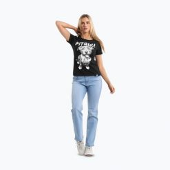 Koszulka damska Pitbull Puppy 2. Czarne bluzki sportowe damskie PITBULL, bez wzorów, bez ramiączek. Za 64.99 zł.