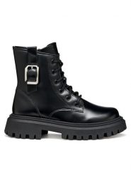 Geox Botki J Maquinnens J56M6C 000CN C9999 S Czarny. Czarne botki dziewczęce Geox, bez wzorów, ze skóry, bez ramiączek. Za 289.99 zł.