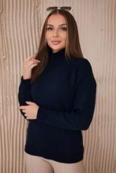 Sweter z półgolfem granatowy. Niebieskie golfy damskie KESI, l, bez wzorów, z wełny, bez ramiączek. Za 139.05 zł.