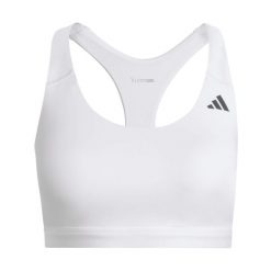 Biustonosz dla kobiet adidas Optime Essentials. Białe biustonosze sportowe damskie Adidas, bez wzorów, z lycry. Za 179.65 zł.