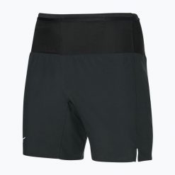 Spodenki do biegania męskie Mizuno Multi Pocket Short Dry. Czarne szorty męskie Mizuno, bez kołnierzyka. Za 119.99 zł.