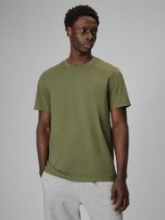 T-shirt regular gładki męski 4F 4FRSS26TTSHM4261. Zielone t-shirty męskie 4f, m, bez wzorów, z bawełny, bez kołnierzyka. Za 49.99 zł.