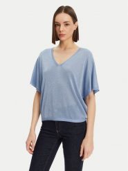 Morgan Sweter 251-MDIX Niebieski Relaxed Fit. Niebieskie swetry klasyczne damskie Morgan, xs, z wiskozy, bez kołnierzyka. Za 129.99 zł.