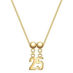 Glanzstücke München Komplet (łańcuszek + charm) Cyfra 25 Srebro wysokiej próby Żółte złoto Naszyjniki 1 ct Damski. Żółte naszyjniki damskie Glanzstücke München, pozłacane. Za 169.99 zł.