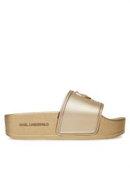 KARL LAGERFELD Klapki Kondo Maxi KL80819M Złoty. Żółte klapki damskie Karl Lagerfeld, bez wzorów, z tworzywa sztucznego, bez obcasa. Za 349.99 zł.