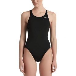 Strój pływacki jednoczęściowy damski Nike Hydrastrong Solid Fastback. Czarne stroje jednoczęściowe damskie NIKE SWIM, bez wzorów. Za 169.99 zł.