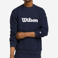 Bluza tenisowa męska Wilson Classic. Niebieskie bluzy bez kaptura męskie Wilson, m, z bawełny. W wyprzedaży za 199.99 zł.