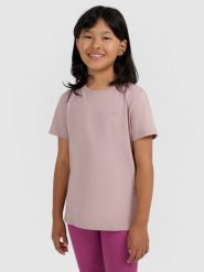 4F T-shirt oversize gładki dziewczęcy - beżowy 164 (13-14 lat). Brązowe koszulki dziewczęce 4f, bez wzorów, z bawełny, bez ramiączek. Za 29.99 zł.