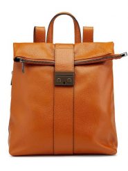 Lia Biassoni Skórzany plecak w kolorze jasnobrązowym - 34 x 41 x 12 cm rozmiar: onesize. Brązowe plecaki damskie Lia Biassoni, bez wzorów, z materiału. Za 354.94 zł.