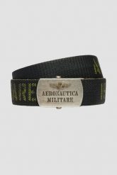 AERONAUTICA MILITARE Zielony męski pasek Herringbone Ribbon Bel. Zielone paski męskie AERONAUTICA MILITARE, bez wzorów. W wyprzedaży za 279.99 zł.