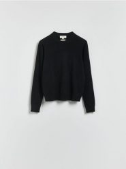 Sweter z kaszmiru - czarny. Czarne swetry klasyczne damskie Reserved, l, z kaszmiru, bez kołnierzyka. Za 499.99 zł.