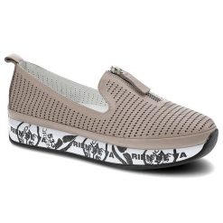 Beżowe Półbuty Ravini Modne Buty Damskie. Brązowe półbuty damskie Ravini, z aplikacjami, ze skóry, biznesowe, bez obcasa, na obcasie. Za 209.00 zł.