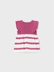 Mayoral Sukienka codzienna 1805 Różowy Regular Fit. Czerwone sukienki dziewczęce Mayoral, bez wzorów, z bawełny, bez ramiączek. Za 149.99 zł.