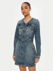 Tommy Jeans Sukienka jeansowa DW0DW19854 Niebieski Regular Fit. Niebieskie sukienki damskie Tommy Jeans, xl, bez wzorów, z bawełny, bez kołnierzyka, bez ramiączek. Za 439.99 zł.