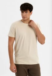 T-shirt ze strukturą TM-DARK. Białe t-shirty męskie Volcano, l, bez wzorów, z bawełny, bez kołnierzyka. Za 69.99 zł.