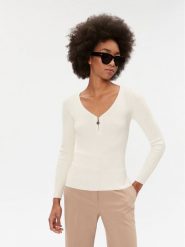 Morgan Bluzka 232-MBANZA Écru Slim Fit. Bluzki damskie Morgan, l, bez wzorów, z wiskozy, bez ramiączek. Za 129.99 zł.
